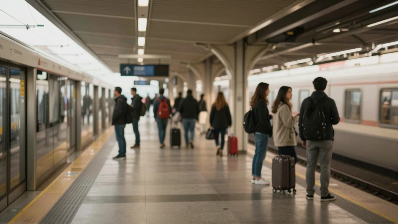 Pasajeros esperan en la estación de metro