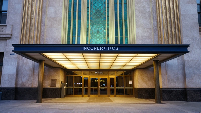 Entrada de metro, arquitectura art déco, simetría