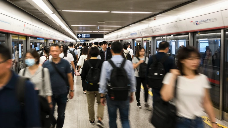 Estación de metro vibrante, movimiento impresionista