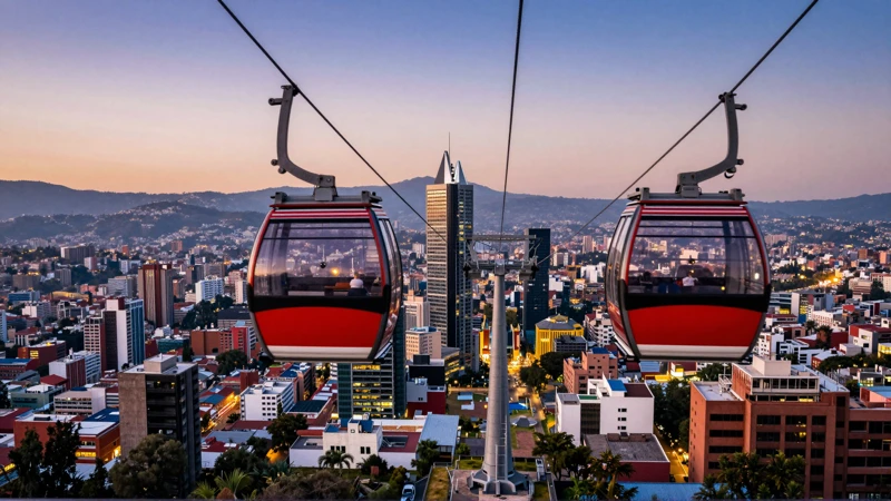 Atardecer vibrante desde los teleféricos de la Ciudad de México