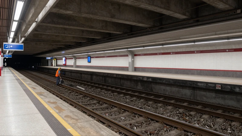 Mantenimiento en andén, luz realista