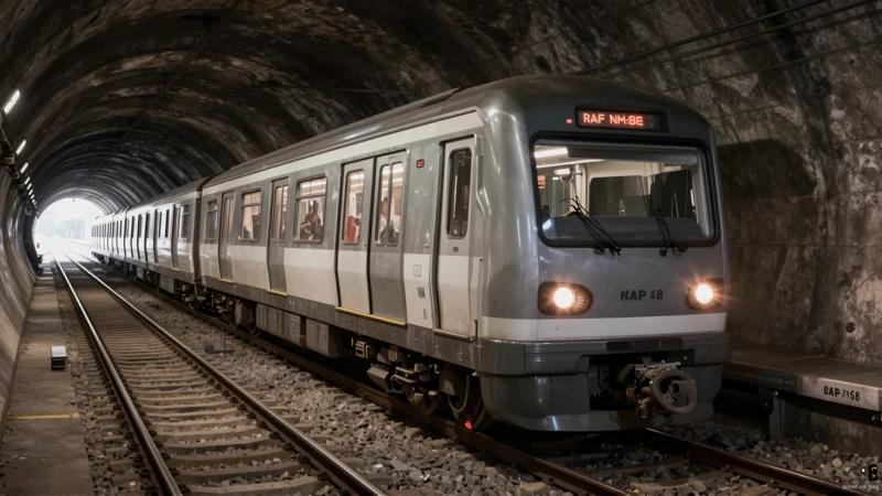 Trenes realistas en túnel dramático