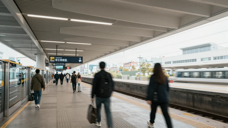 Estación moderna, gente, luz y arquitectura