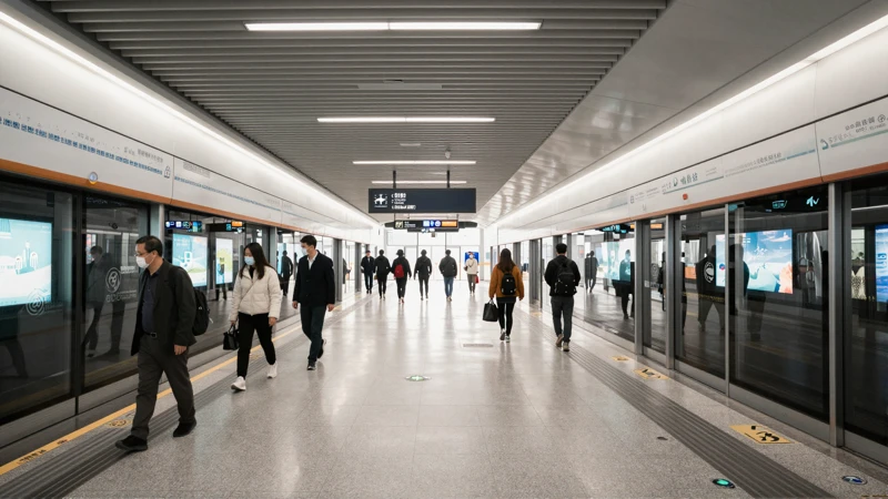 Estación de metro moderna, luz matinal