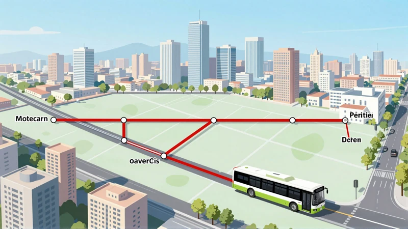 Mapa de Metrobus, vista aérea, diseño plano