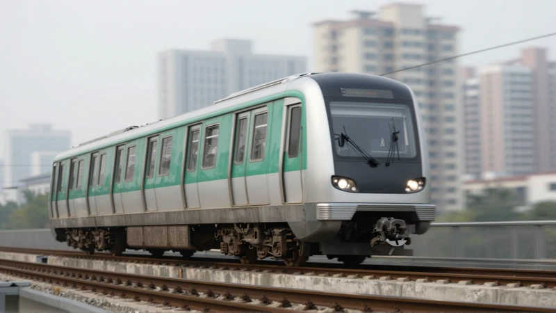 Tren moderno enciende un paisaje urbano