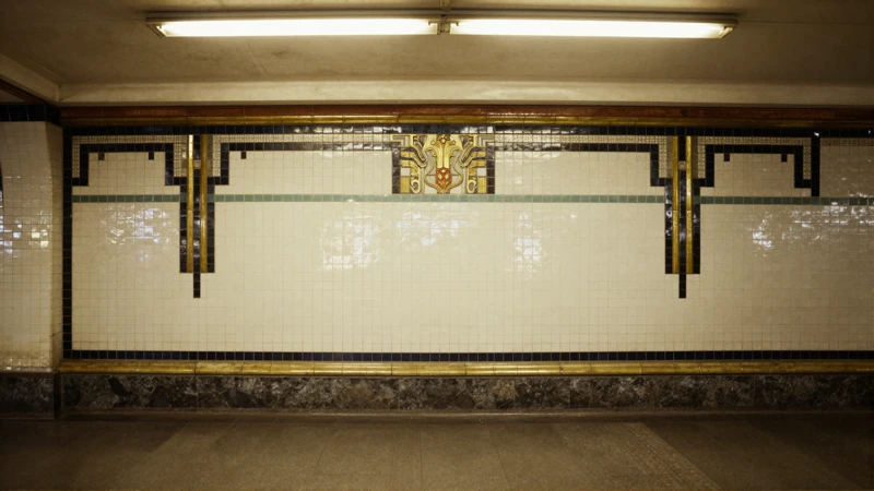 Estación de metro Art Deco, fotografía vintage