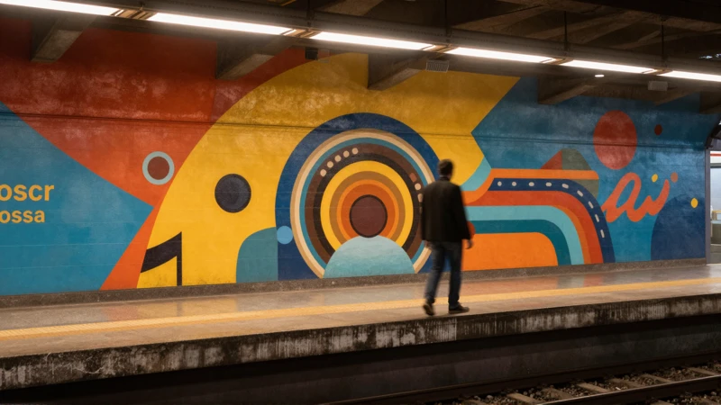 Arte vibrante ilumina la estación de metro