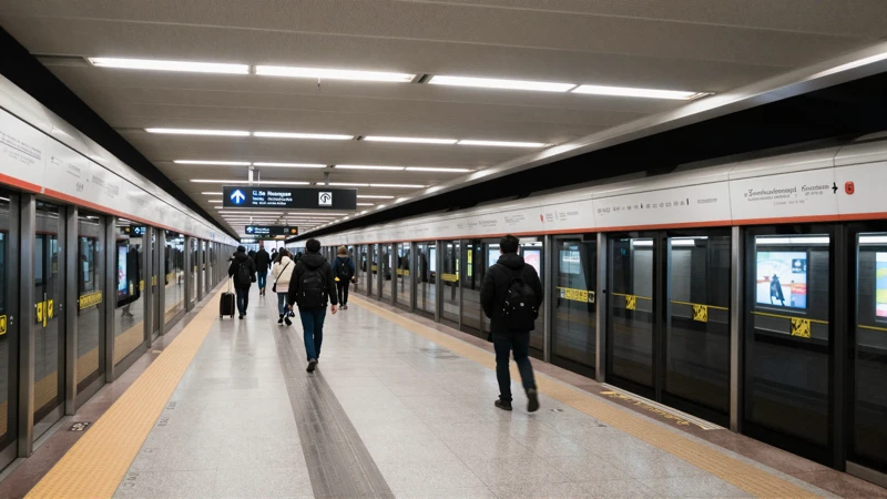 Pasajeros aguardan en la estación subterránea