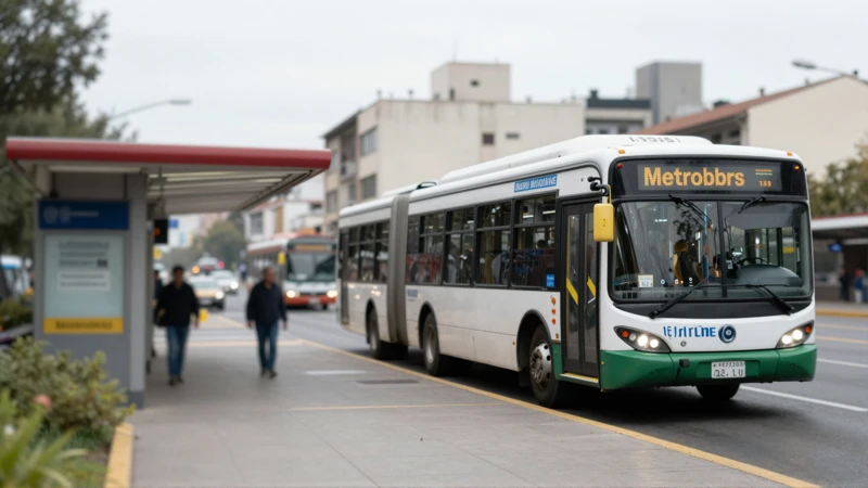 Estación de Metrobús, ambiente urbano realista