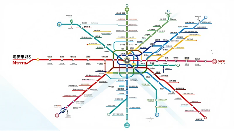 Mapa de metro, diseño limpio y vibrante