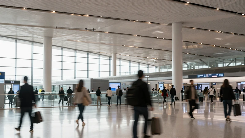 Terminal moderna, líneas limpias y minimalista